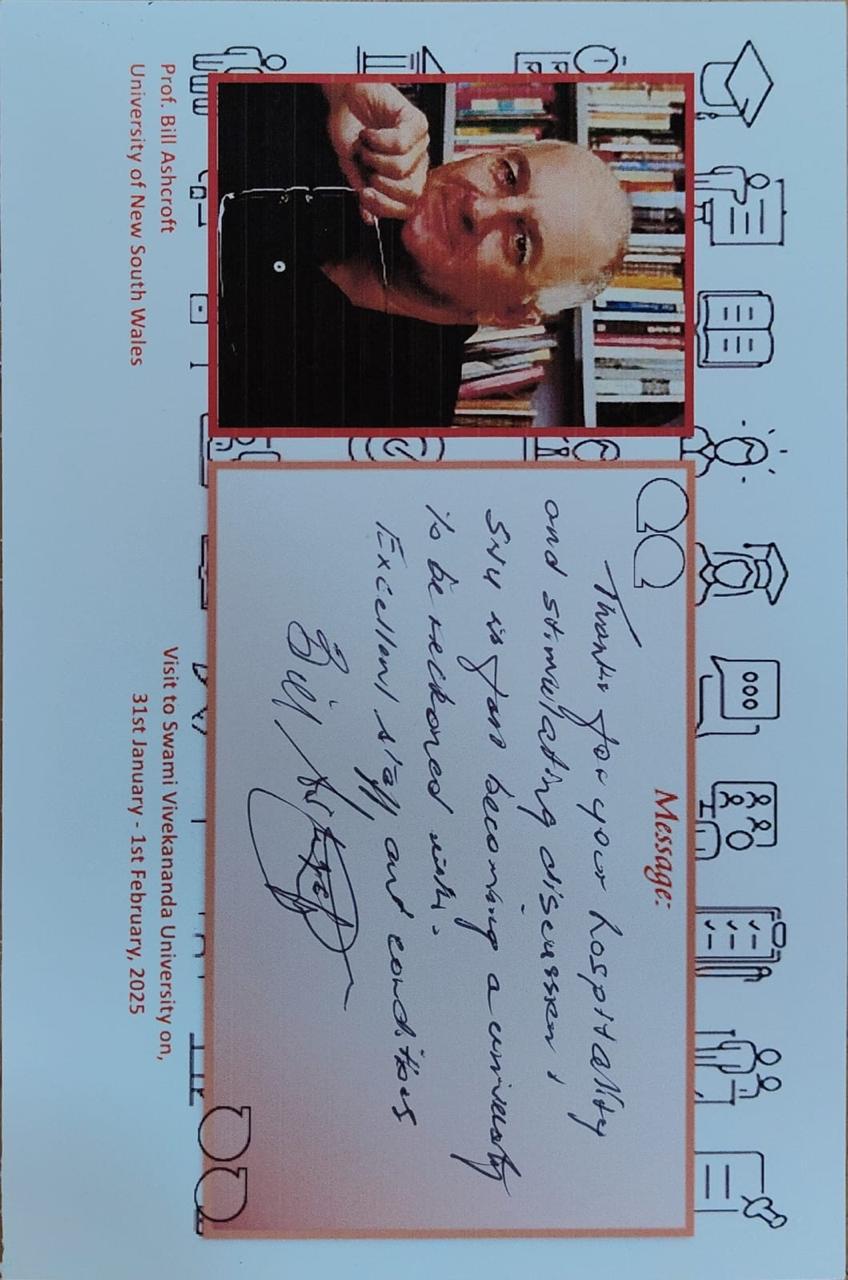 An appreciation received by Swami Vivekananda University